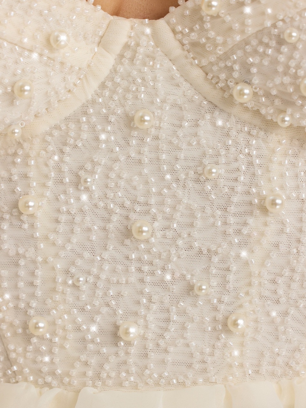 Oh Polly Ivory Embellished long dress - Picture 5 of 11